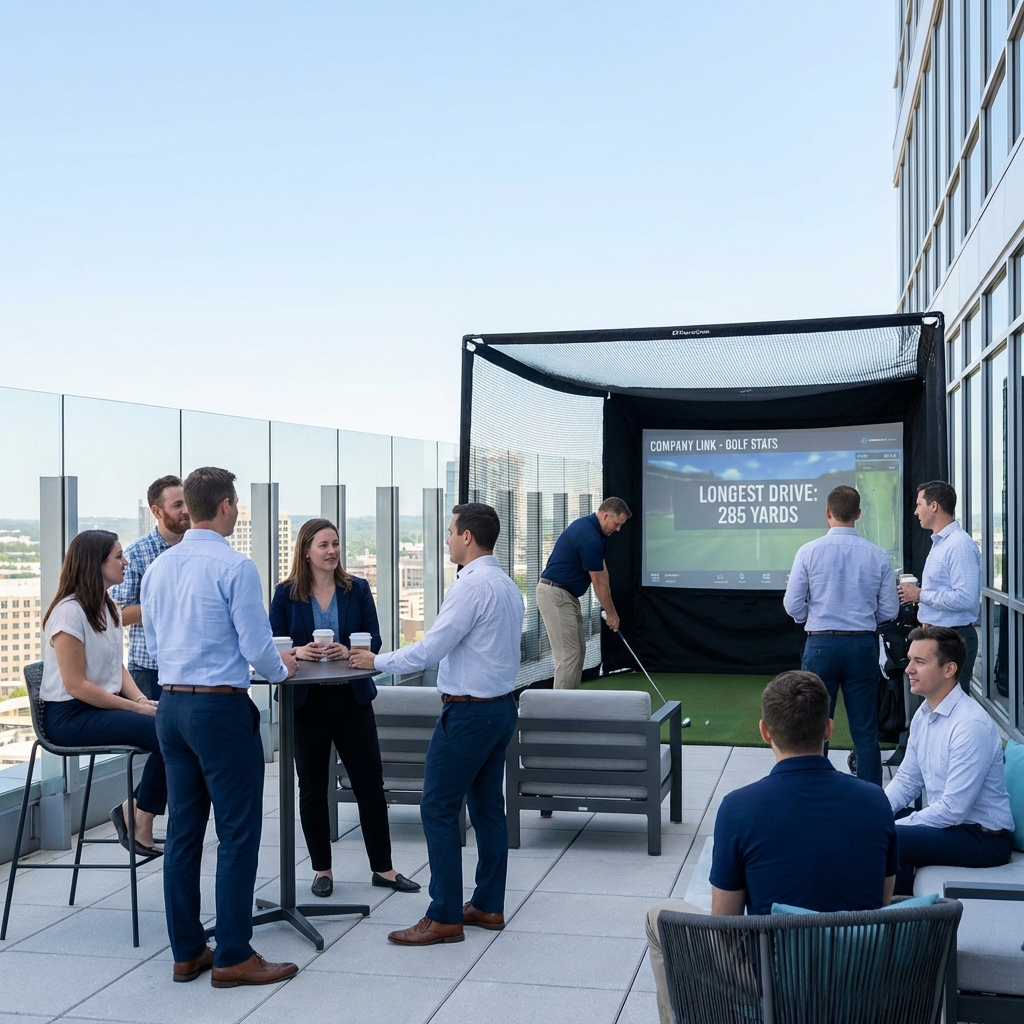 Evento corporativo con simulador