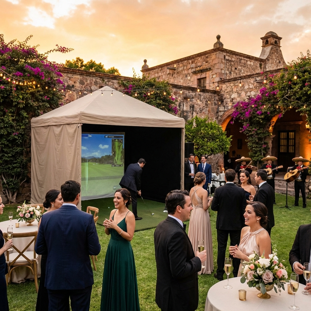 Boda con simulador de golf
